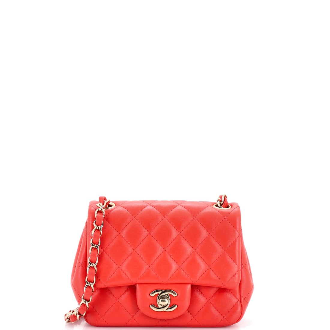 Chanel Square Classic Single Flap Bag Quilted Lambskin