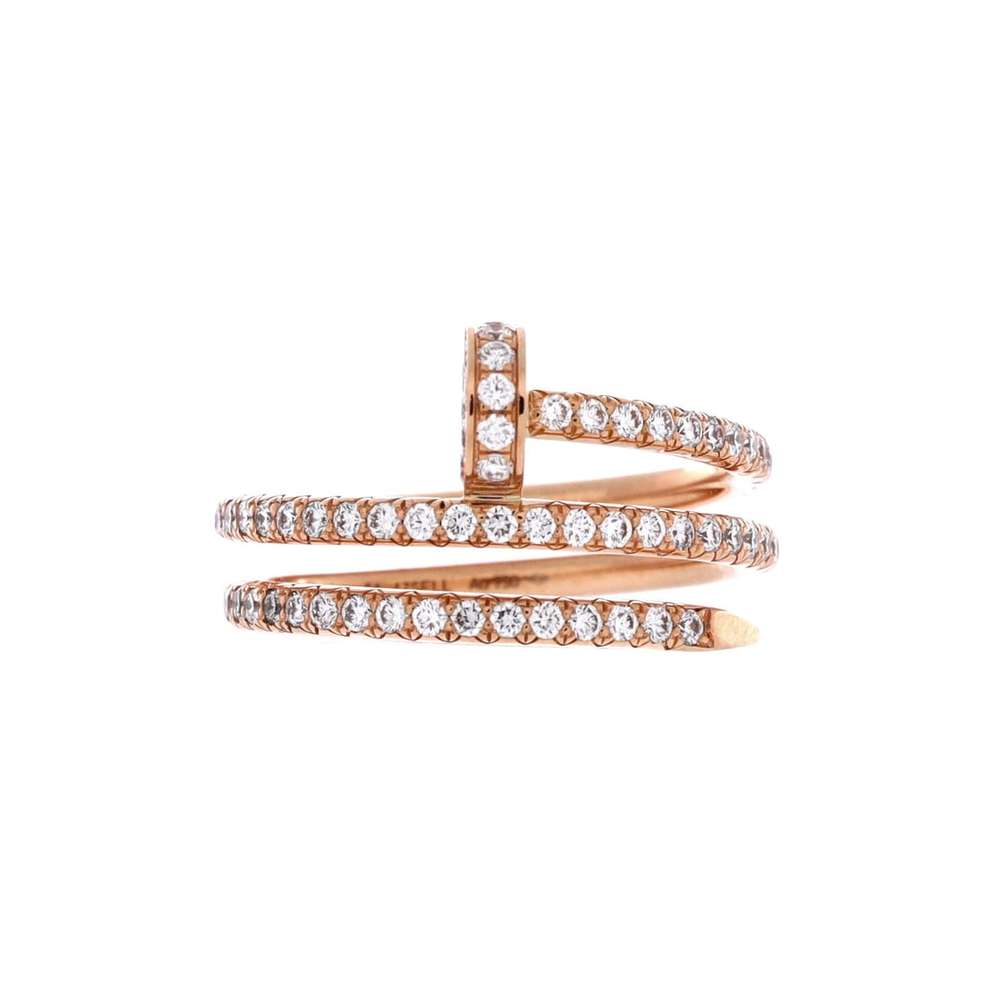 Cartier Juste un Clou Paved Double Ring 18K Rose Gold and Diamonds (1 of 3)