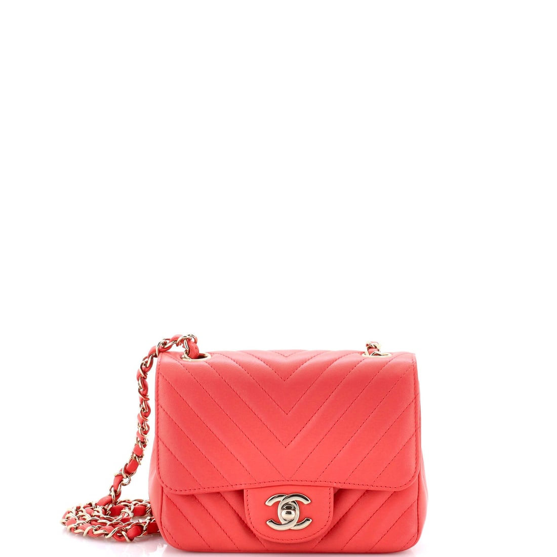 Chanel Square Classic Single Flap Bag Chevron Lambskin: Squared rather than rectangular, this Classic Single Flap arrives in chevron lambskin, a stitch that reads longer and leaner than diamond quilting. Depth is preserved despite the smaller footprint, so
