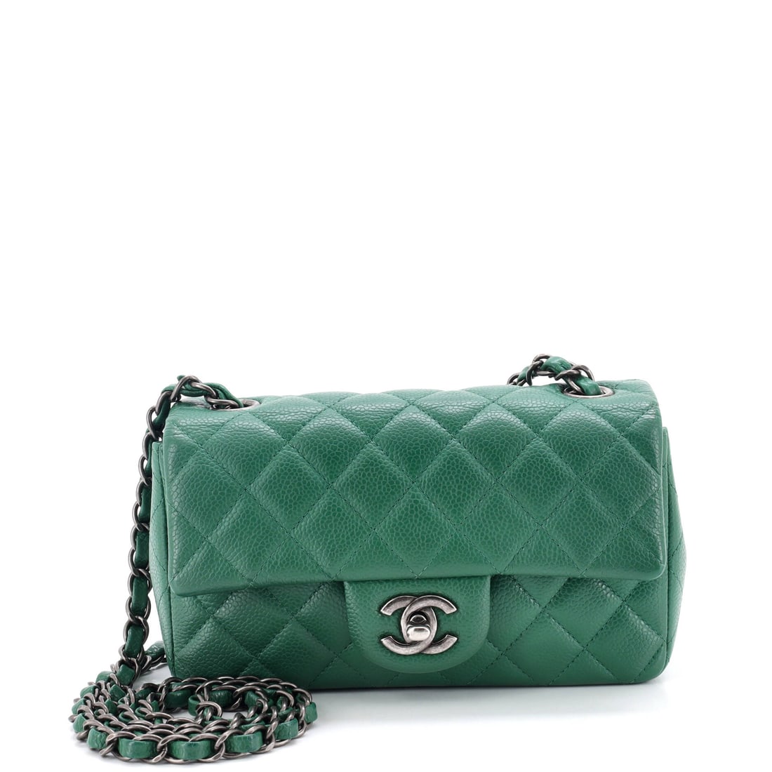 Chanel Classic Single Flap Bag Quilted Caviar: Chanel Classic Single Flap in quilted caviar, with one flap rather than two and correspondingly more usable depth. It sits flatter against the body than the Double Flap, a difference that shows most w