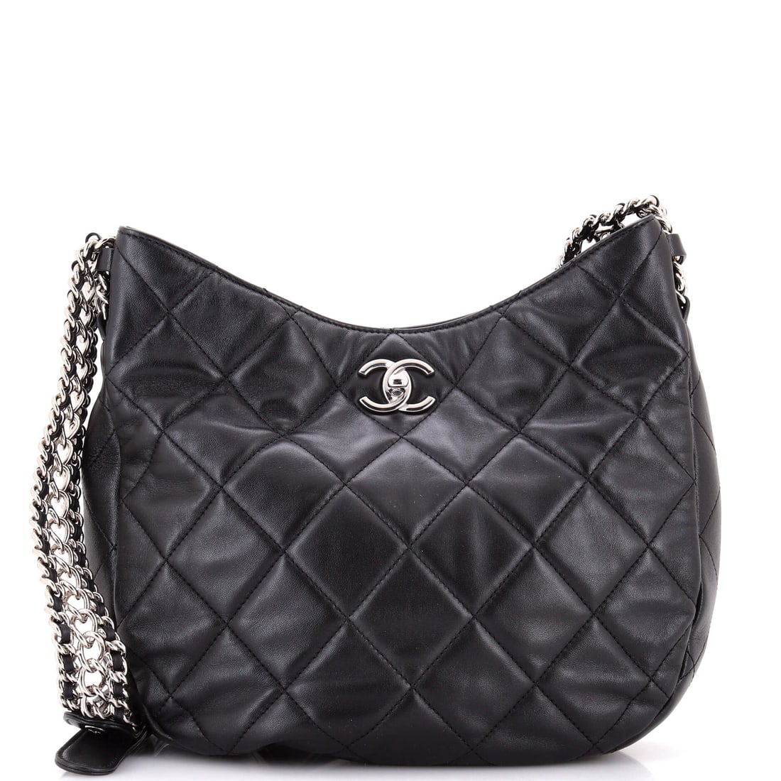 Chanel Chain Rows Hobo Quilted Lambskin