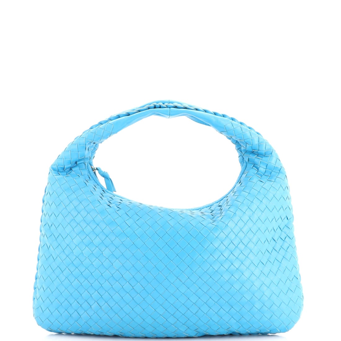 Bottega Veneta Veneta Hobo Intrecciato Nappa: Weave tension is the first thing seasoned Bottega buyers check on a Veneta, and the flat 15.5 in wide x 12 in high x 2 in deep body puts the Intrecciato on full display with nothing competing. Held at