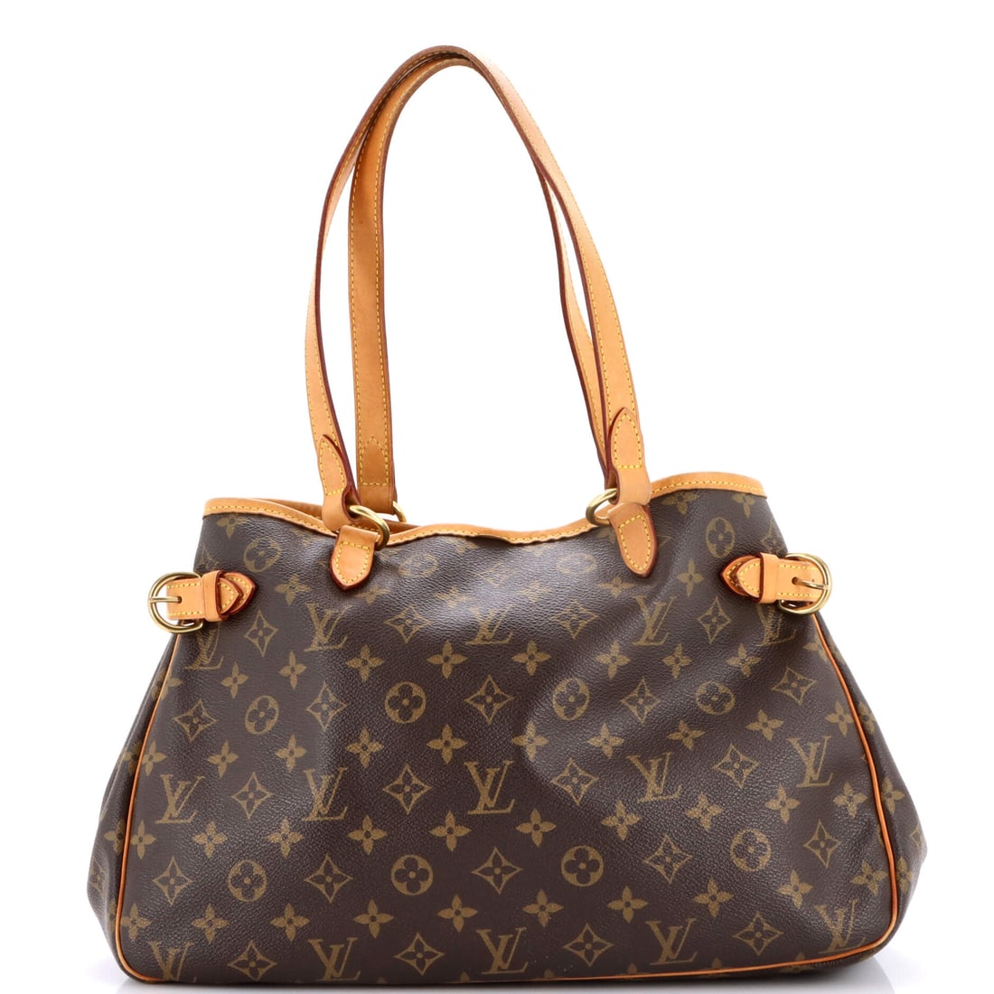 Louis Vuitton Batignolles Handbag Monogram Canvas: Bags built this wide behave like shoppers more than handbags, and 15.5 in across, standing 10 in high on a 5 in depth, gives this Batignolles the run of a small tote. A flat base lets it stay level on