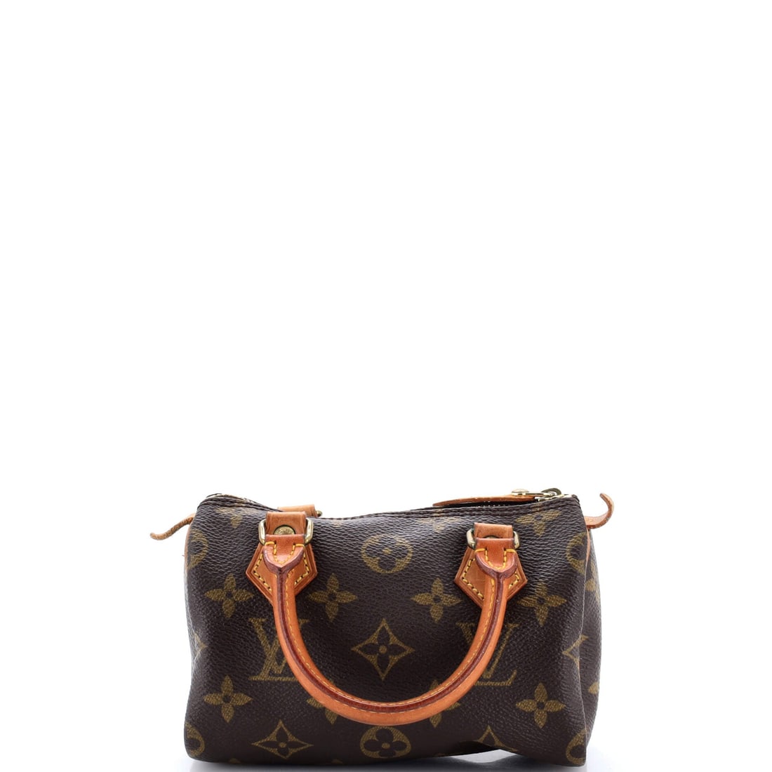 Louis Vuitton Speedy Mini HL Handbag Monogram Canvas: Louis Vuitton drew the Mini HL as a miniature Speedy, a size with its own following and very little capacity. Measuring 5 in wide x 4 in high x 3 in deep, it takes a phone, a key and a card, then stop