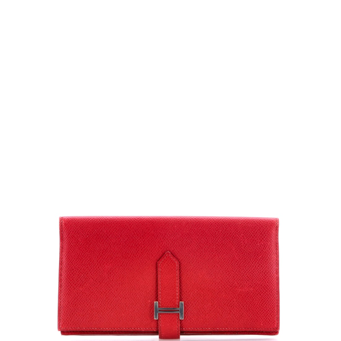 Hermes Bearn Wallet Epsom: Bearn buyers look for Epsom first, since the pressed grain gives a flat wallet its architecture. The long cut here measures 7 in wide x 3.5 in high x 1 in deep, proportioned for bills carried flat.