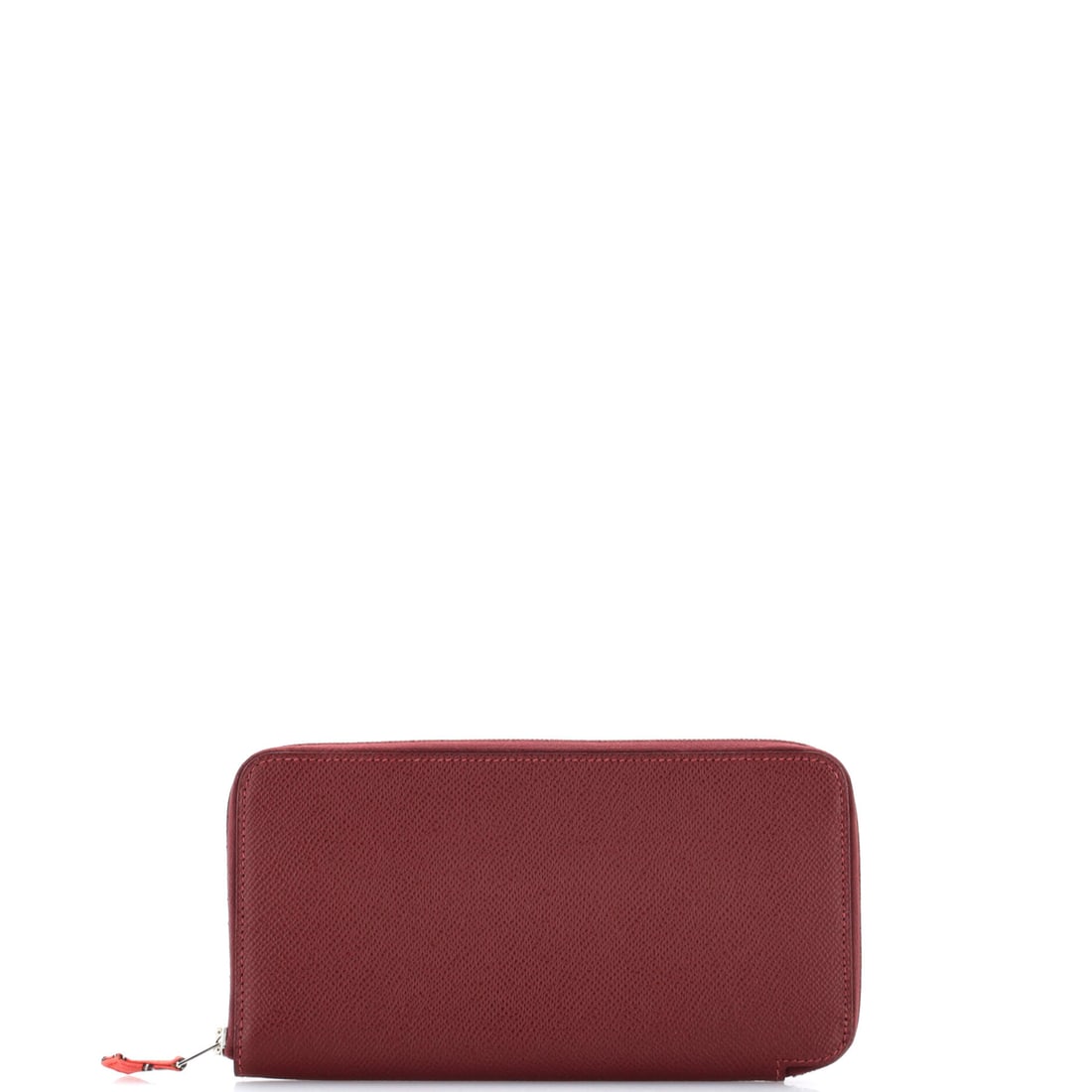 Hermes Azap Zip Around Wallet Silk'in Epsom: Epsom is the detail regular Hermes buyers check for on an Azap, since the embossed grain resists slouching and holds the long rectangle crisp. Marked Grade B - Excellent. Measuring 8 in wide x 4 in hi