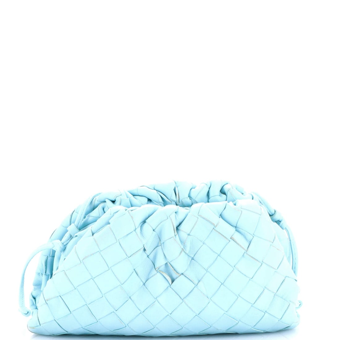 Bottega Veneta The Pouch Intrecciato Nappa: Envelope width, cushioned depth, a top that pleats shut under the hand: The Pouch sits closer to sculpture than luggage. Dimensions land at 8 in wide, 5 in high and 2 in deep, an easy tuck under one a