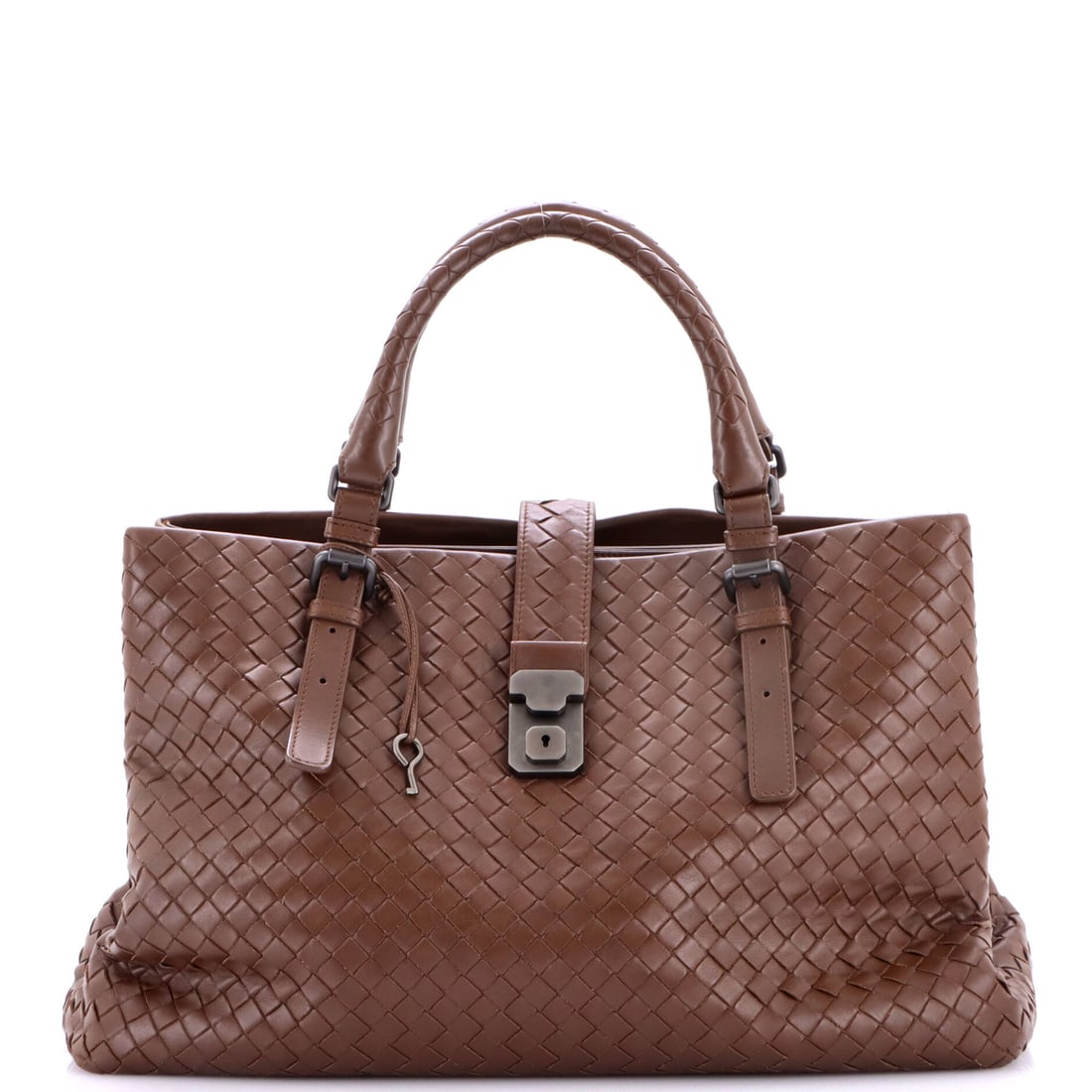 Bottega Veneta Roma Bag Intrecciato Nappa: Bags this soft usually lose their shape once they get this big, and the Roma answers by making the weave do structural work, which is what lets it function as a full day bag at 15 in wide x 9.5 in hig