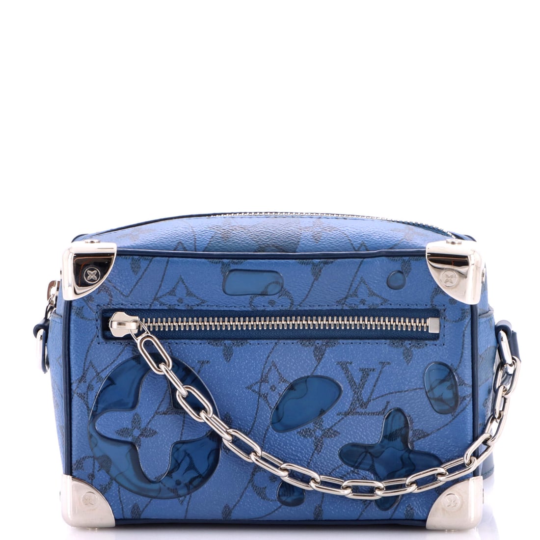 Louis Vuitton Soft Trunk Bag Limited Edition Aquagarden Monogram Canvas: Front closure and shoulder strap are the whole system on the Soft Trunk, since the shape handles everything else, a trunk silhouette softened for wear across the body. The Aquagarden treatment sits ov