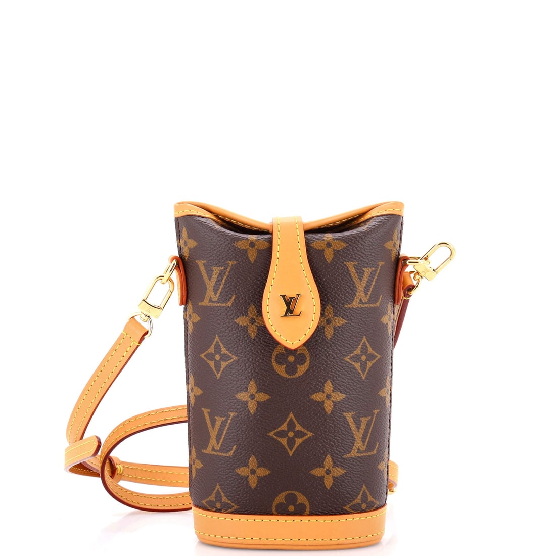 Louis Vuitton Fold Me Pouch Monogram Canvas: Pouches like this one do the small jobs in a rotation, corralling cables or cards inside a larger bag and going out alone when little needs carrying. The Fold Me shape stands upright at 4 in wide, 7.5