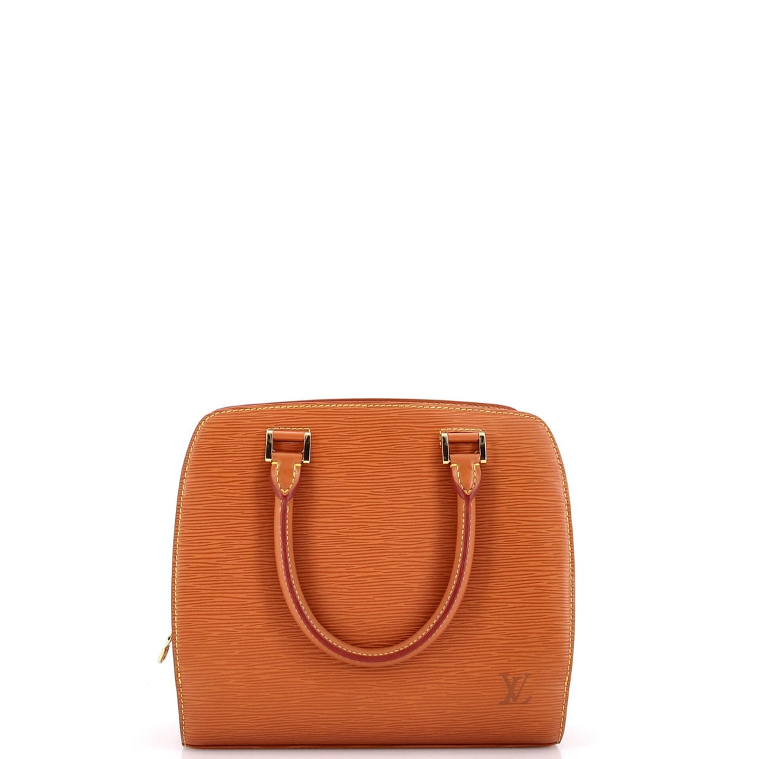 Louis Vuitton Pont Neuf Handbag Epi Leather: Practical use drove this design, pairing a rigid top-handle body with a shoulder strap so the bag changes role and holds one silhouette. Epi's deep grain leaves the corners crisp and the panels