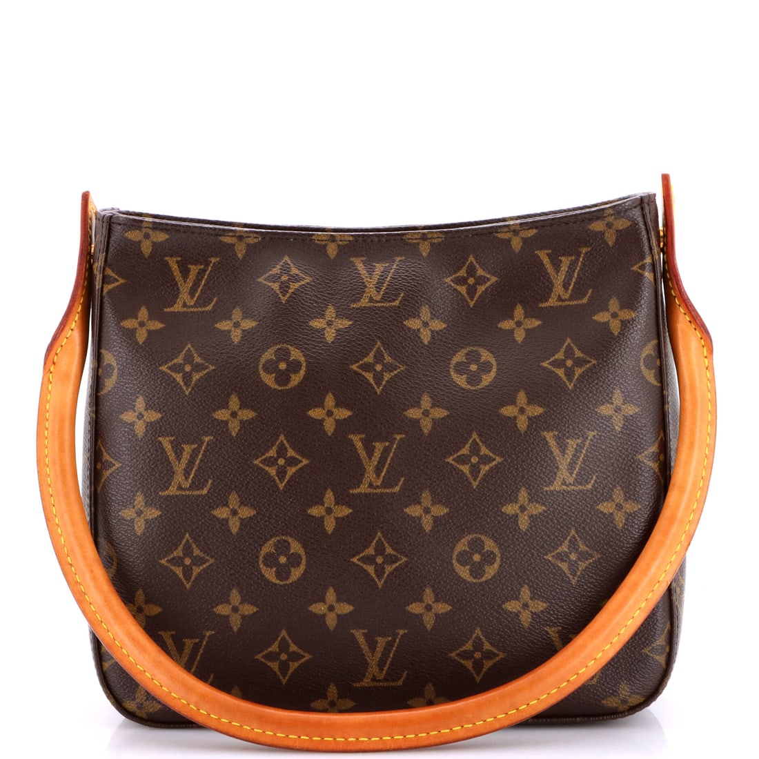 Louis Vuitton Looping Handbag Monogram Canvas: Followers of the Monogram shoulder bags return to the Looping for scale, since 9.5 in wide x 8 in high x 3.5 in deep holds a day's items and still passes as an accessory. The grade assigned is Grade B