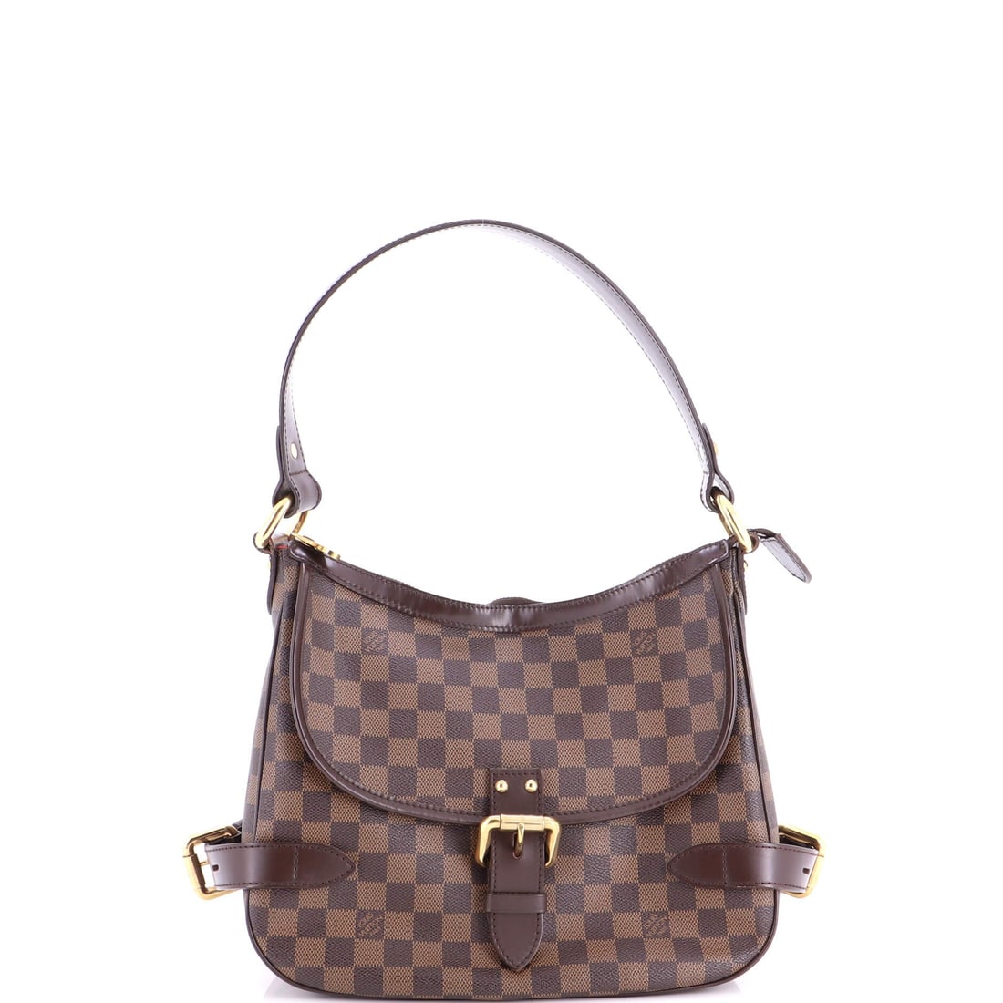 Louis Vuitton Highbury Handbag Damier: Highbury lands between a tote and a shoulder bag, which is why it tends to be the Damier piece that gets used and not saved. Sized 12 in wide by 10 in high by 5 in deep, it holds a folder flat, and th