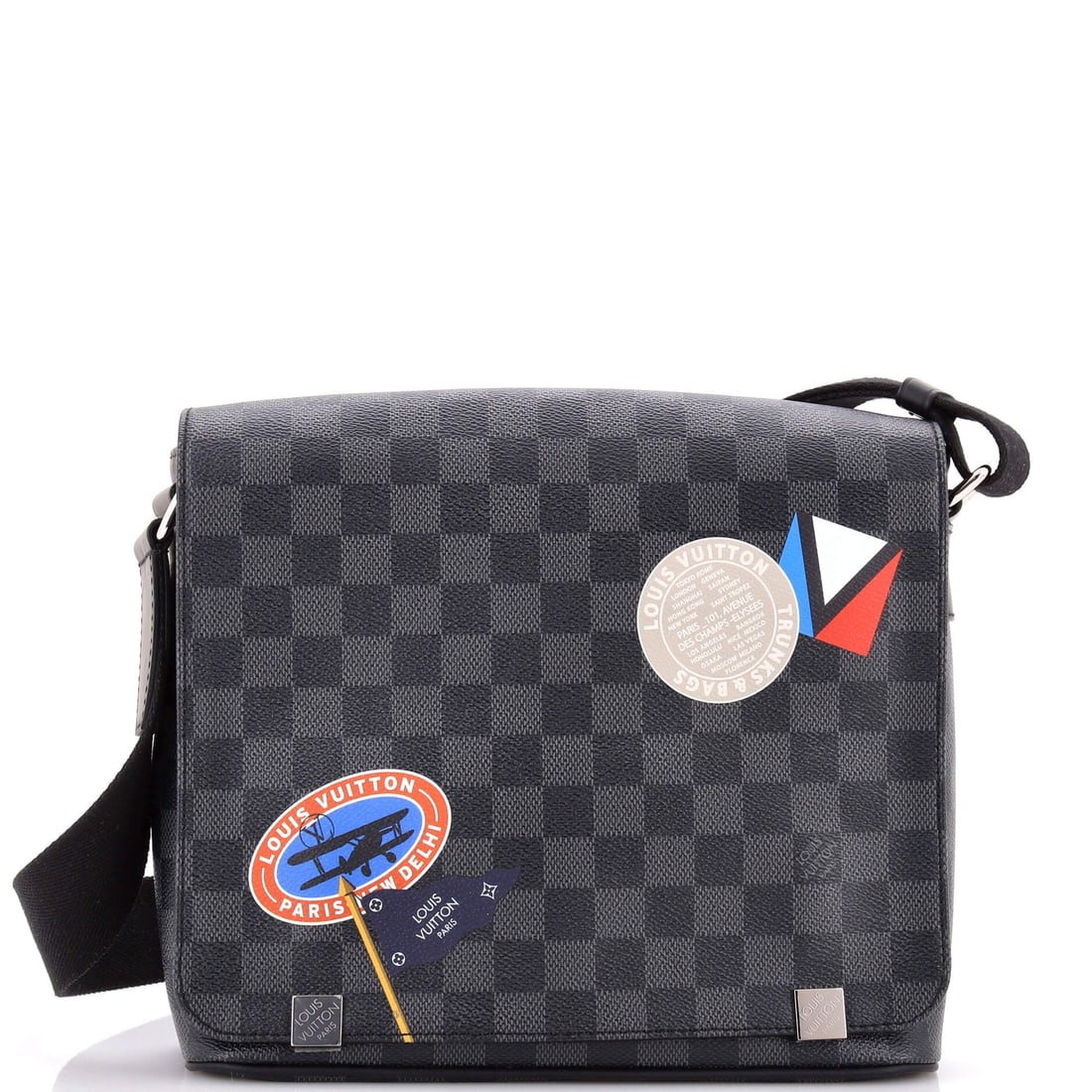 Louis Vuitton District Messenger Bag Limited Edition Damier Graphite LV League: Limited edition District bags get watched precisely because the standard version is so plain, and the LV League treatment on Damier Graphite is the whole reason to look. Messenger proportions hold acr