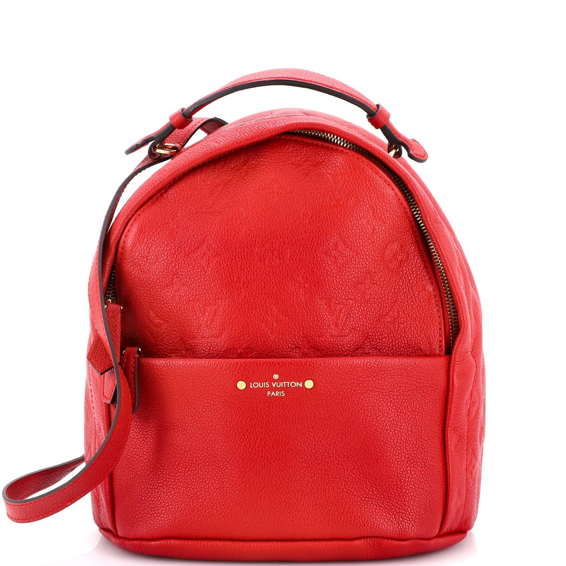 Louis Vuitton Sorbonne Backpack Monogram Empreinte Leather: Sorbonne Backpack in Monogram Empreinte, where the pattern is embossed into the leather instead of sitting on the surface. Condition: Grade B - Excellent. A 9.5 in wide by 10 in high by 5.5 in deep bo
