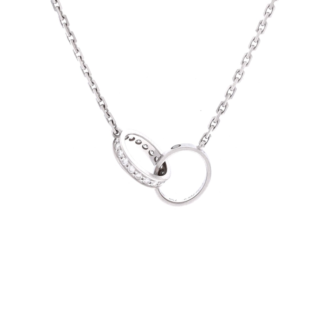 Cartier Love Interlocking Necklace 18K White Gold and Diamonds (1 of 3)