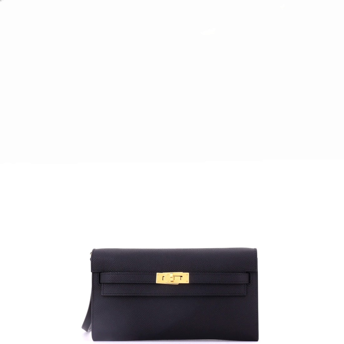 Hermes Kelly To Go Wallet Epsom: Nothing about this one has been softened by use: Grade A - Pristine, edges sharp and the Epsom grain still crisp underhand. The To Go format solves an old problem, a wallet that becomes a small bag th