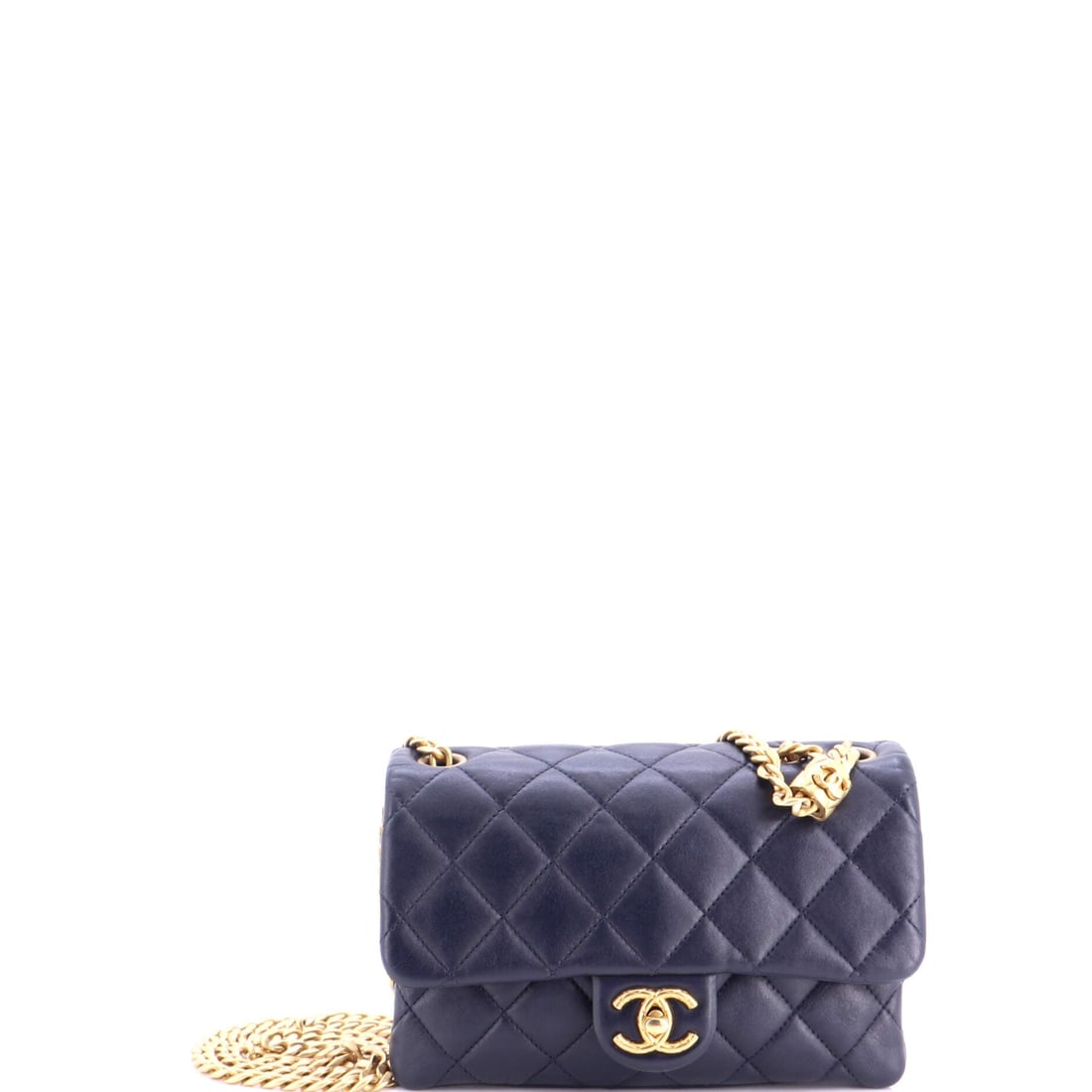 Chanel All Slide Long Flap Bag Quilted Lambskin: The All Slide's elongated flap runs the full 9 inch width here, a low, wide shape that reads sleeker than a classic square flap. Height of 5.5 inches and depth of 3 leave usable volume behind the quil
