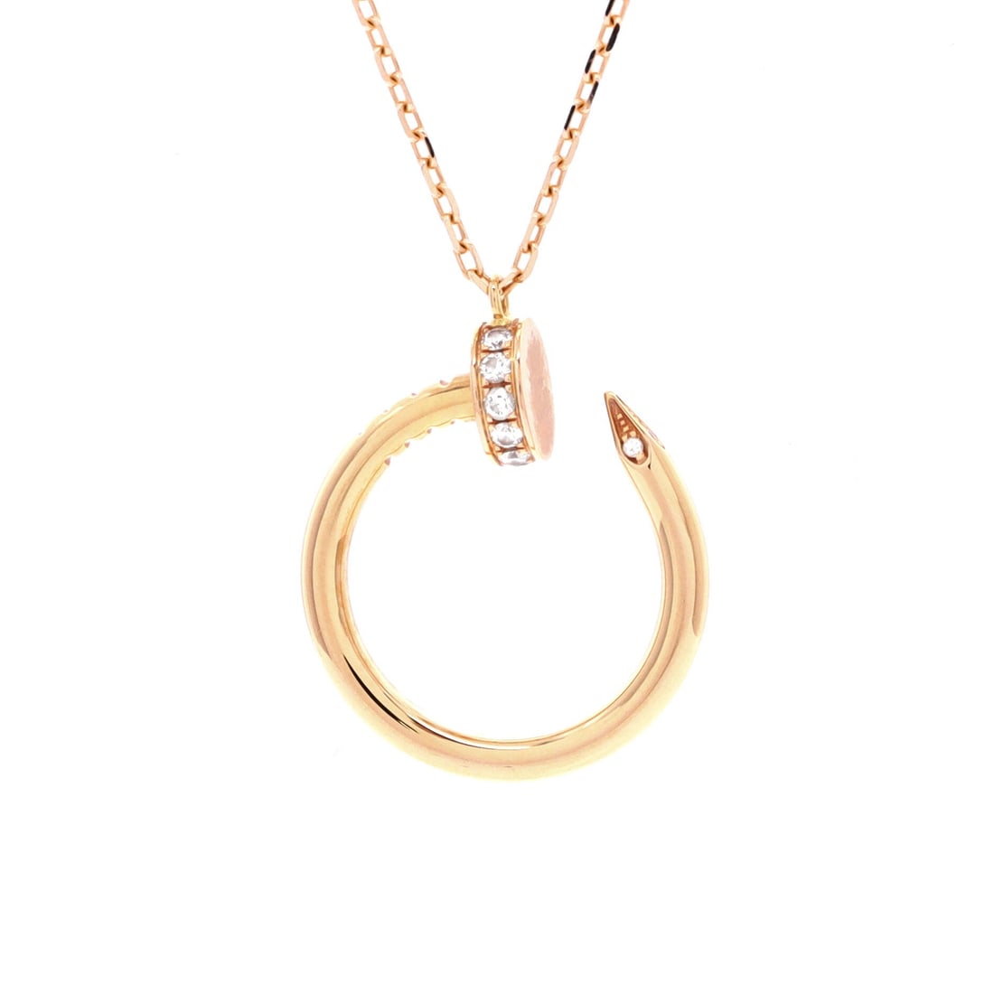 Cartier Juste un Clou Pendant Necklace 18K Rose Gold with Diamonds (1 of 4)