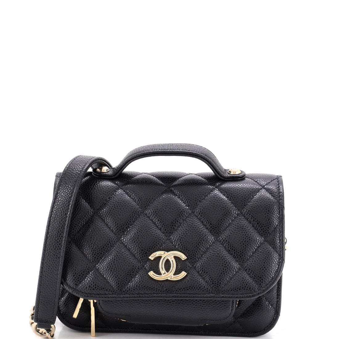 Chanel Business Affinity Flap Clutch with Chain Quilted Caviar (1 of 6)