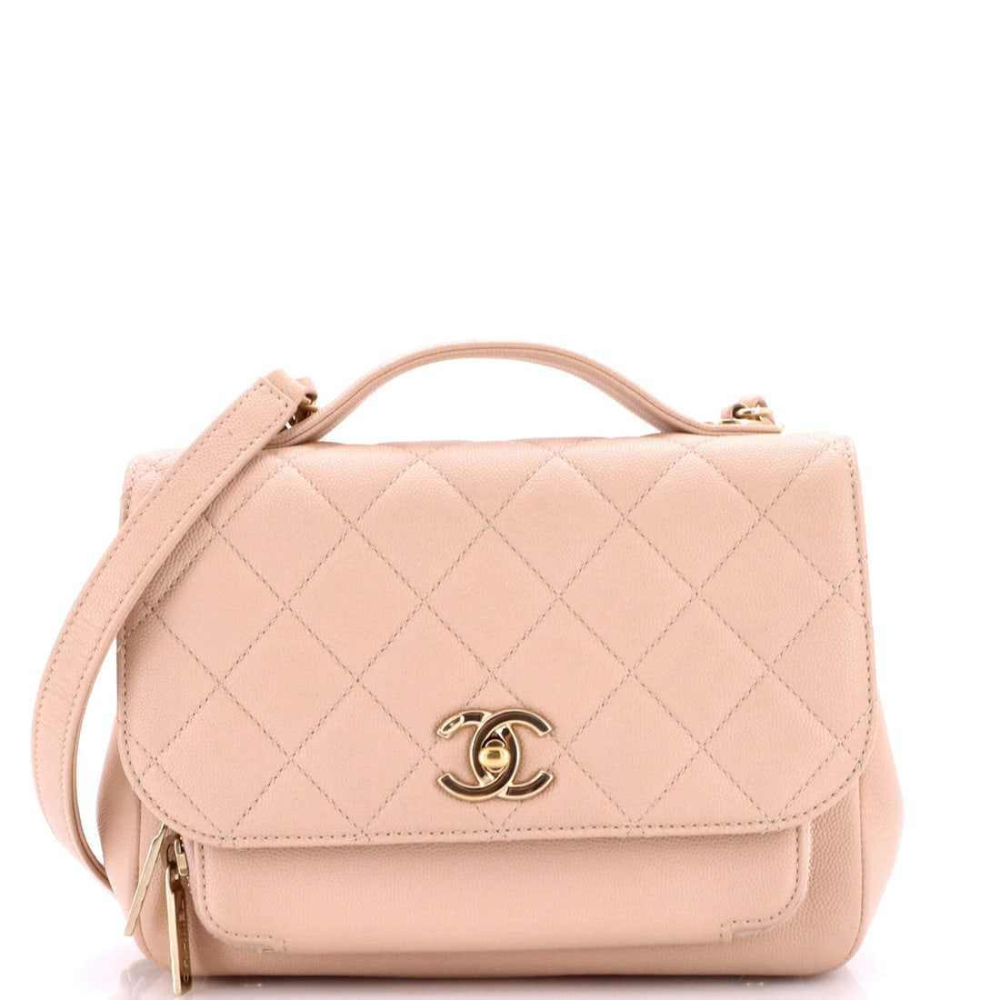 Chanel Business Affinity Flap Bag Quilted Caviar: Structured enough for a working day and clean enough for dinner, the Business Affinity earns its place through shape rather than decoration. W 8.5 x H 6.5 x D 3 in sits in the middle of the model's ra