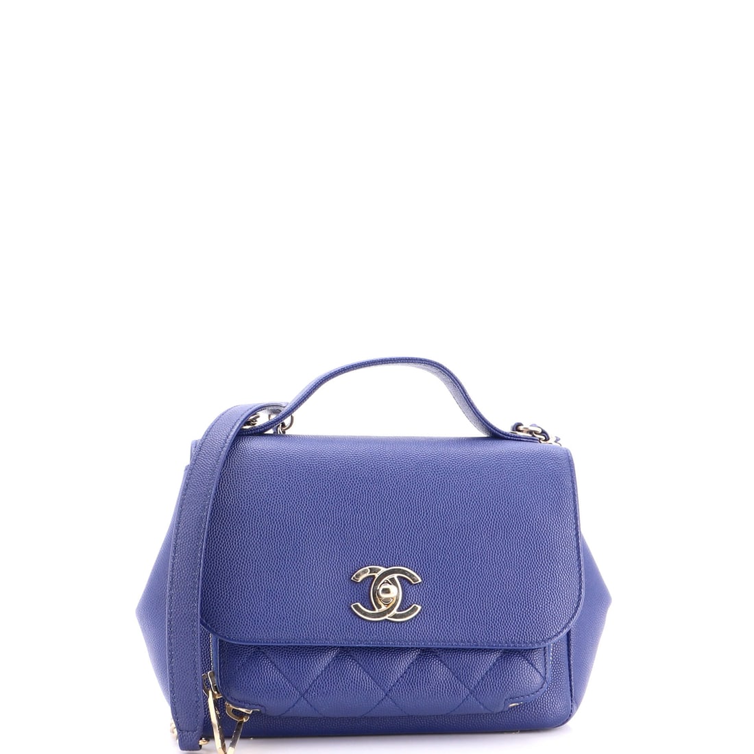 Chanel Business Affinity Flap Bag Quilted Caviar: The smaller 7.5 in cut of the Business Affinity keeps the model's upright stance in a lighter package, quilted in caviar. The 21 in chain gives crossbody length, while a 6 in height and 3 in depth cov