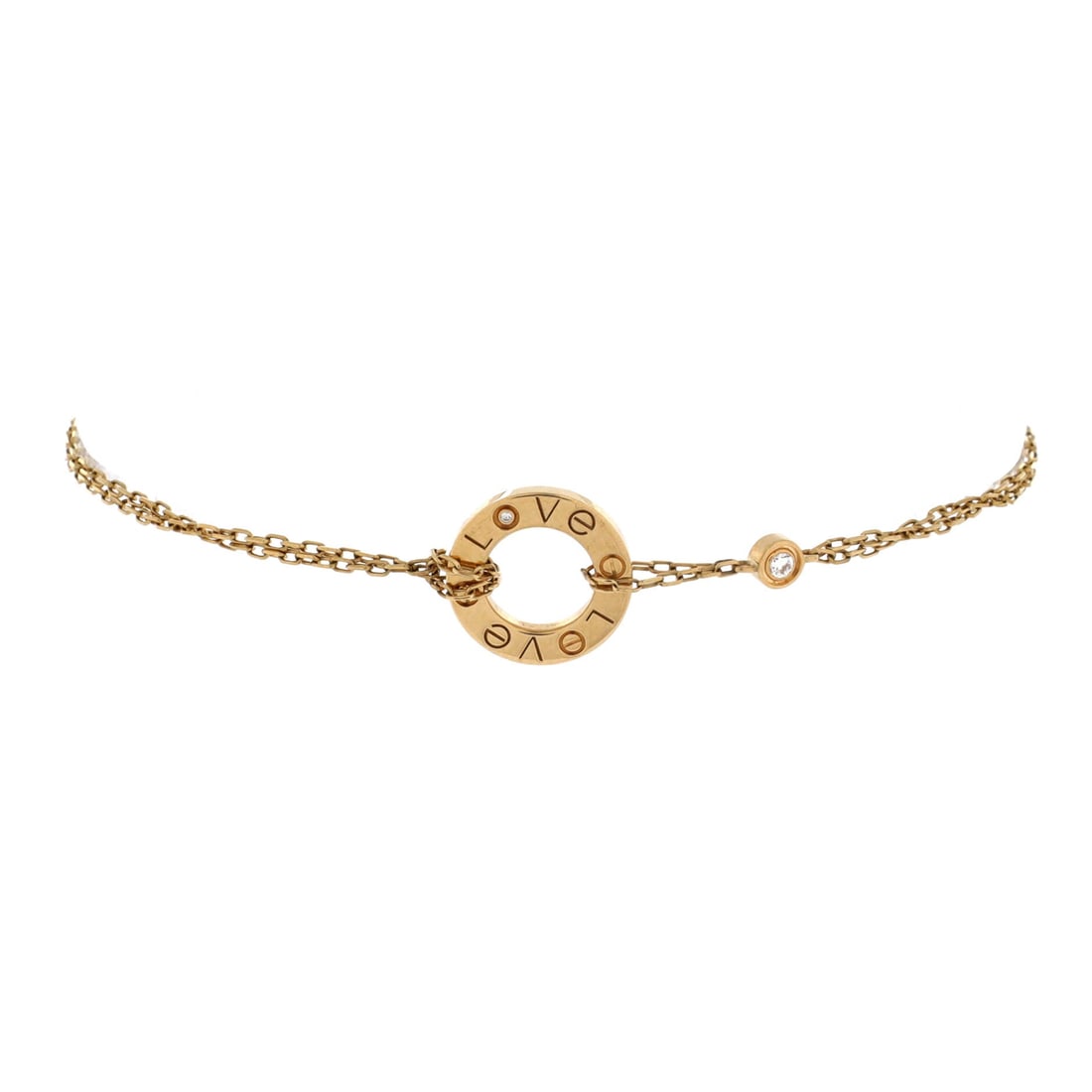 Cartier 2 Diamonds Love Bracelet 18K Yellow Gold with Diamonds (1 of 3)