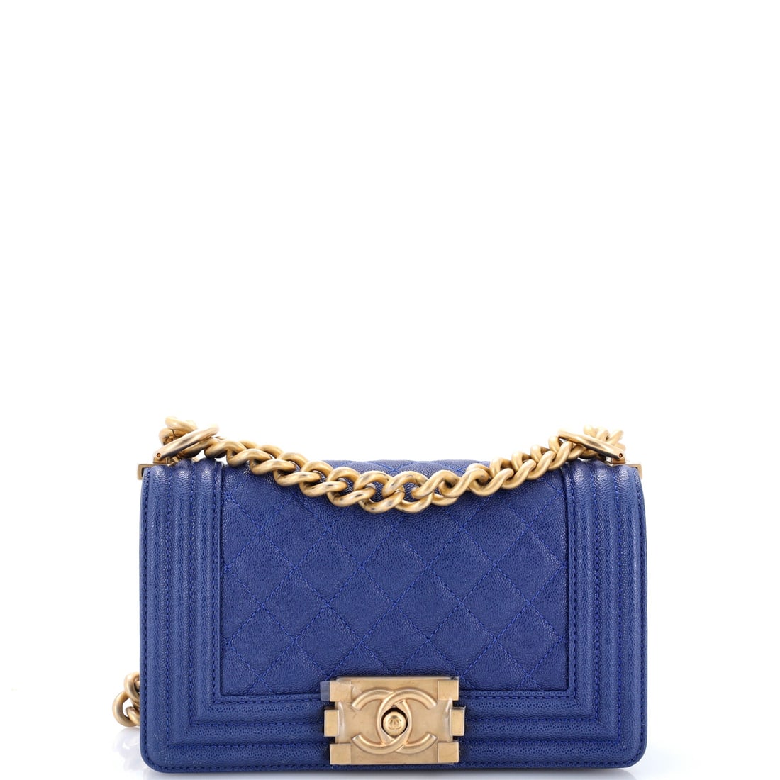 Chanel Boy Flap Bag Quilted Caviar: The push-lock was always the Boy's counterargument to the Classic Flap's turnlock, and on quilted caviar it looks like hardware rather than jewellery. Dimensions run 8 by 5 by 3 inches with an 11.5-in