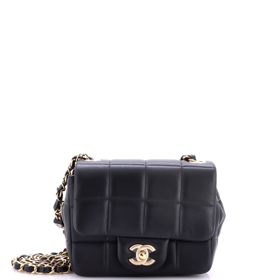 Chanel Monacoco Logo Blocks Square Flap Bag Quilted Lambskin with Resin: The Monacoco square flap pairs quilted lambskin with resin logo blocks, making it one of the more sculptural things in the Chanel accessory line. Those blocks catch light like enamel and give the fron