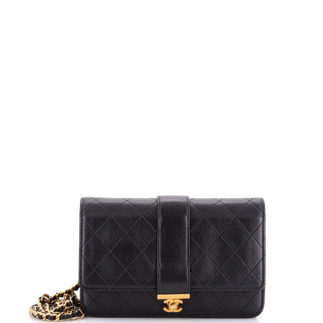 Chanel Vintage Full Flap Bag Quilted Lambskin: One inch of depth makes the full flap a genuinely flat bag: 8 in wide, 4.5 high, slim enough to disappear under a coat. The 21 in chain wears crossbody or doubles short for the shoulder. Lambskin quil