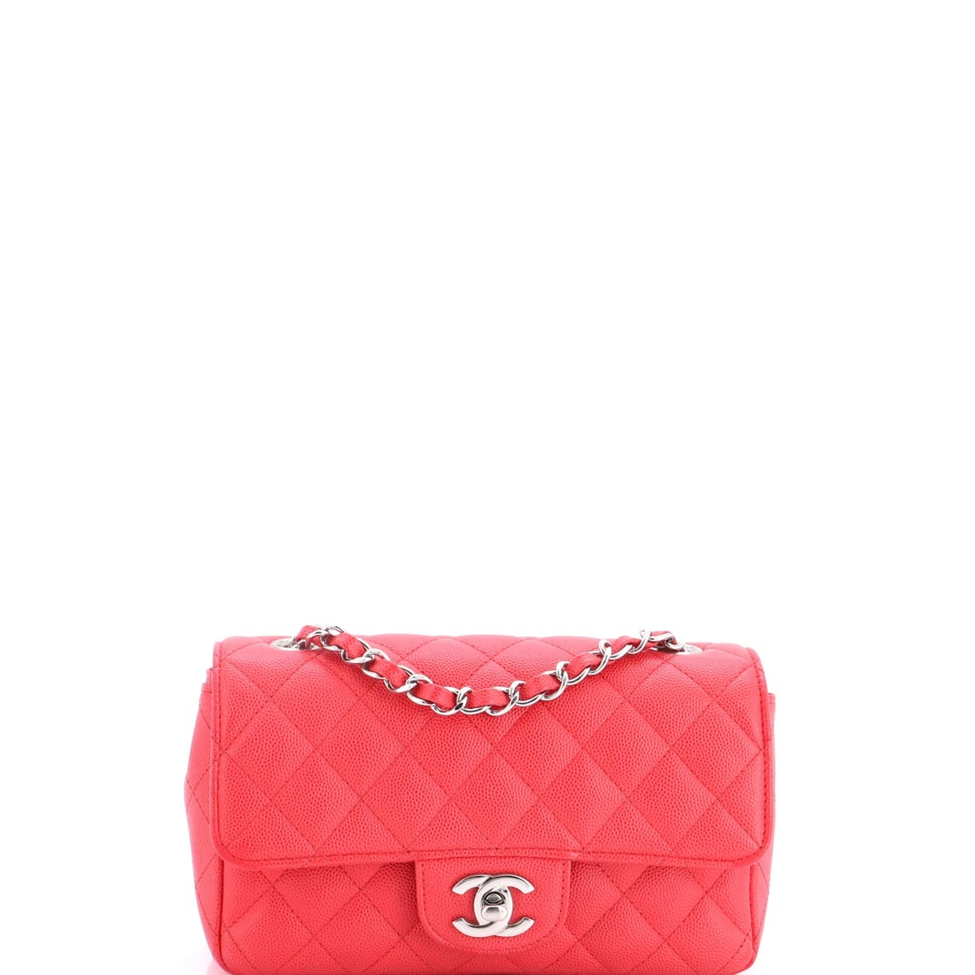 Chanel Classic Single Flap Bag Quilted Caviar: Caviar quilting on a single flap is the durable version of the classic proposition, and at 7.5 in wide by 5 in high this one stays compact. The 22.5 in strap drop is long enough for true crossbody wea