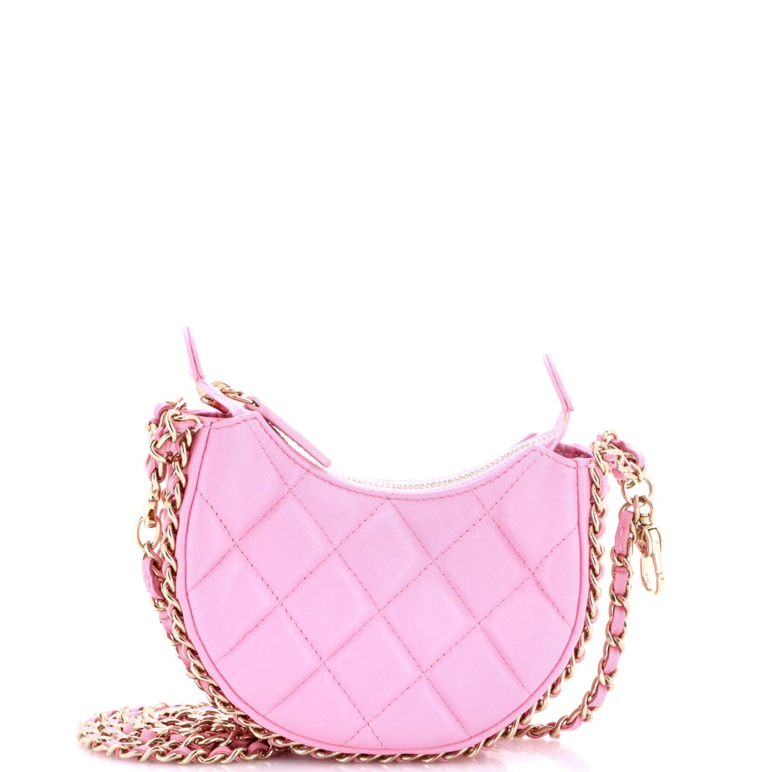 Chanel Chain Around Hook Hobo Quilted Lambskin: A hook closure replaces the flap on this hobo, which keeps access quick and the top line clean. At 5 by 4 inches with 2 inches of depth it is the smallest of these, closer to a pouch than a shoulder b