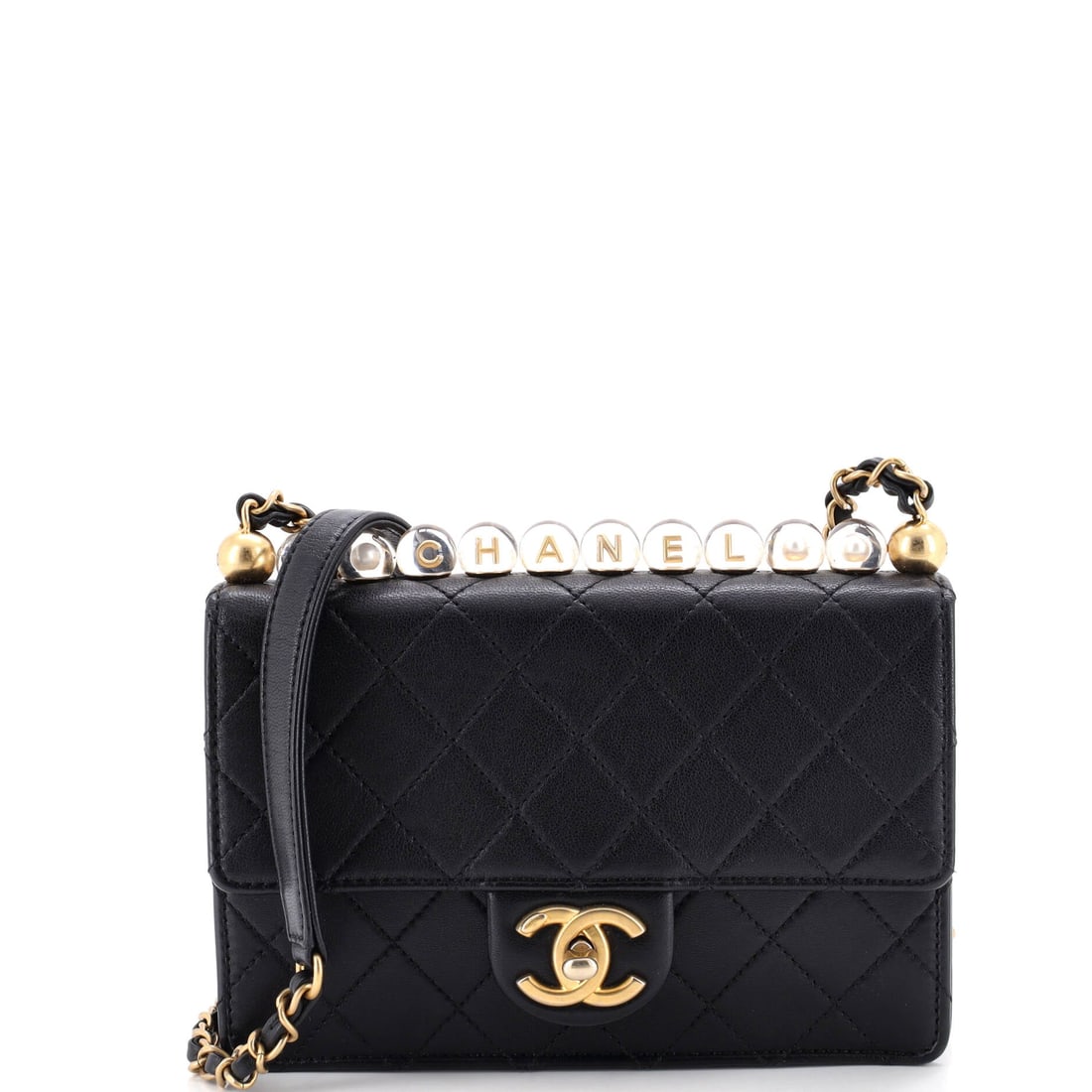 Chanel Chic Pearls Flap Bag Quilted Goatskin with Acrylic Beads (1 of 6)