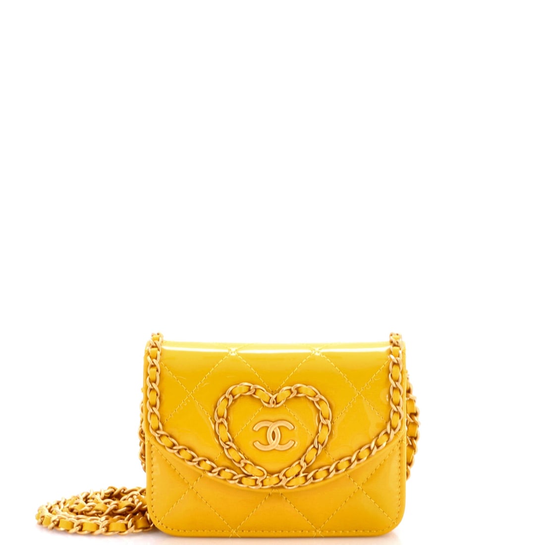 Chanel Heart Chain Flap Bag Quilted Patent (1 of 7)