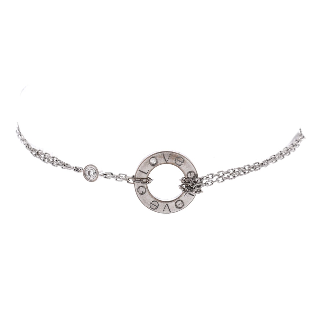 Cartier 2 Diamonds Love Bracelet 18K White Gold with Diamonds (1 of 3)