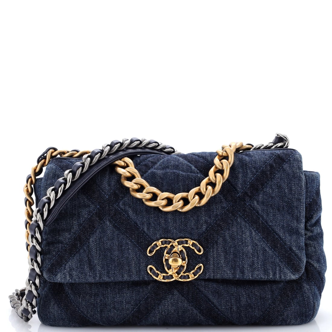 Chanel 19 Flap Bag Quilted Denim (1 of 6)