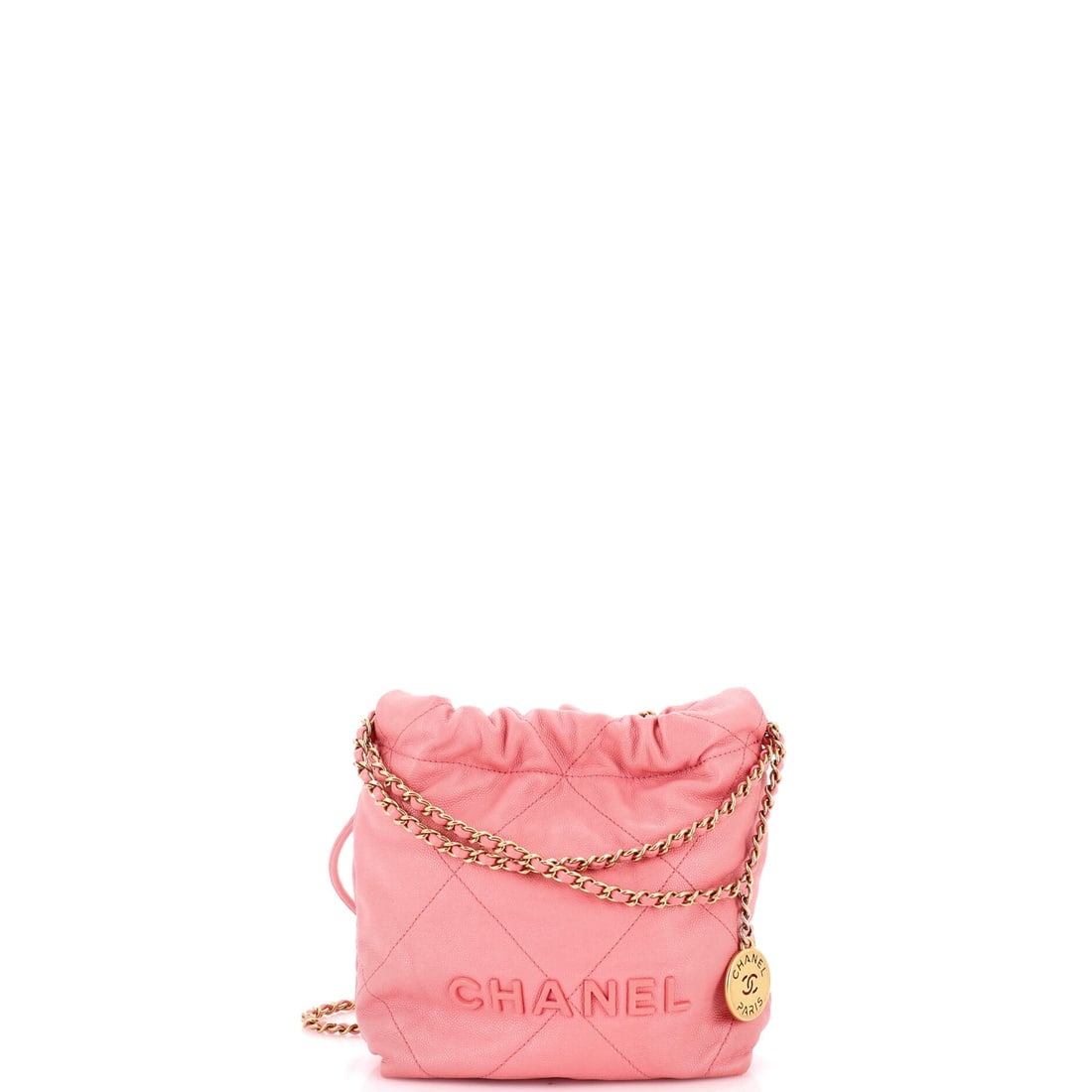 Chanel 22 Chain Hobo Quilted Caviar: Eight inches of width is the generous end of the small 22, and in caviar the extra face lets the quilting read as a full pattern. A 7.5 in height and 2.5 in depth keep it in the compact class regardle