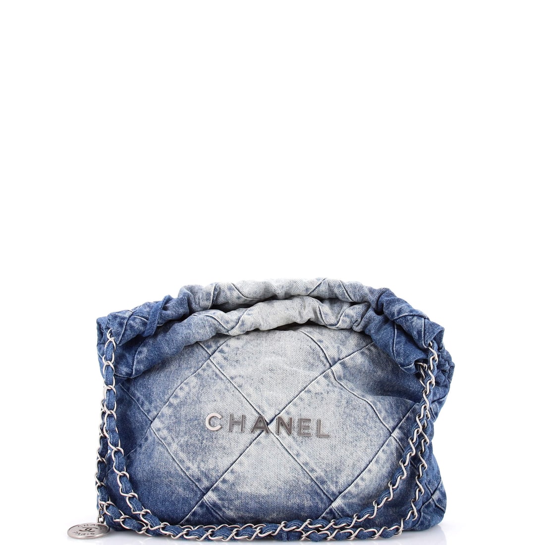 Chanel 22 Chain Hobo Quilted Denim (1 of 7)