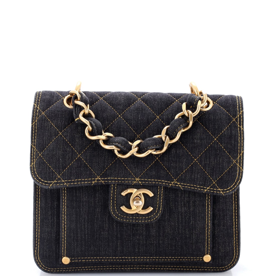 Chanel Double You CC Flap Bag Quilted Denim (1 of 6)