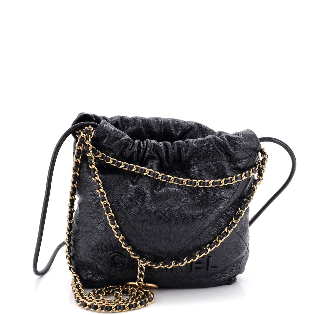 Chanel 22 Chain Hobo Quilted Caviar: Compact at 6.5 x 7.5 x 2.5 in, this caviar 22 is the version that goes out at night and survives the taxi. The pebbled surface takes handling better than any smooth finish in the line. The grade here 