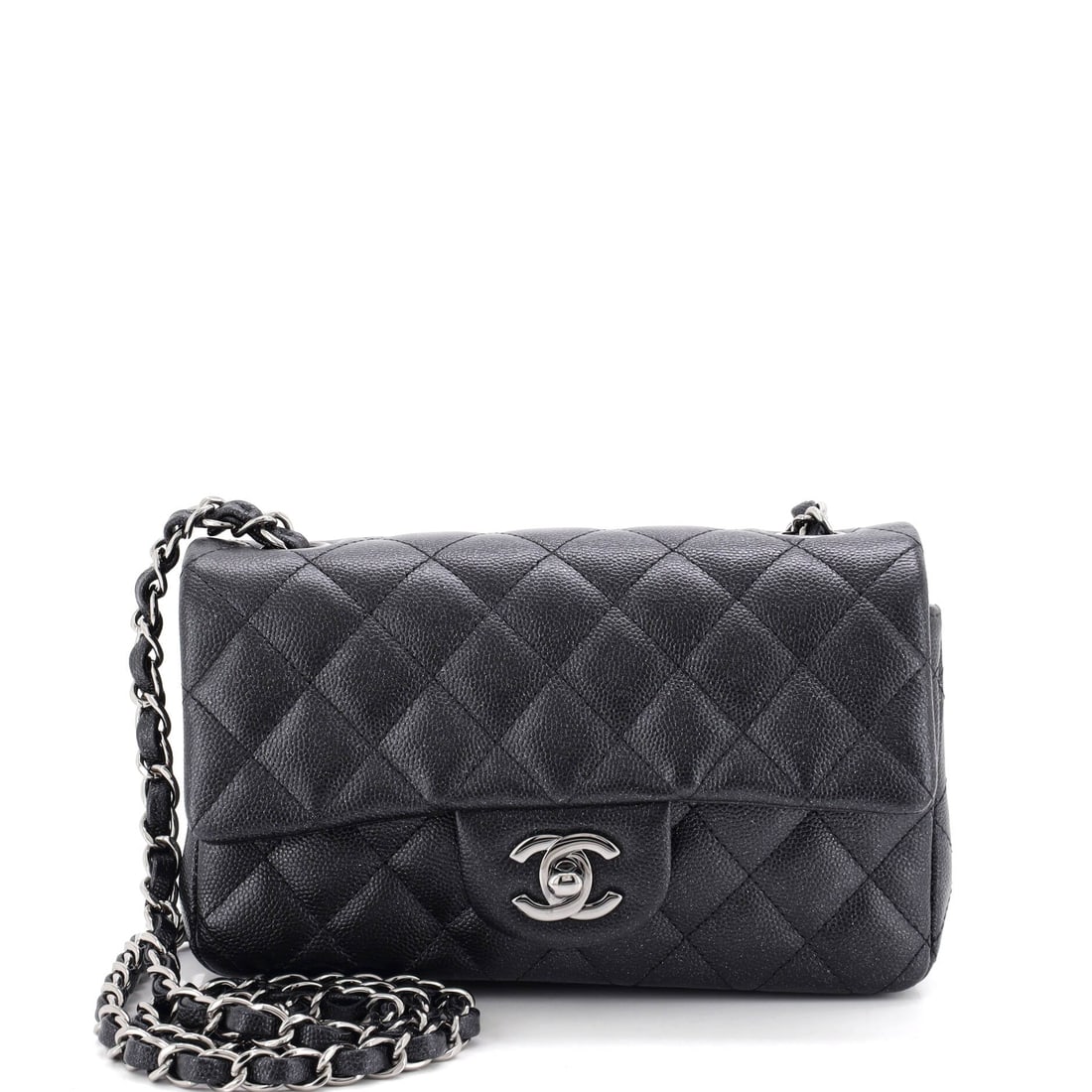 Chanel Classic Single Flap Bag Quilted Caviar: Quilted caviar on the single flap, with the CC turnlock, chain-and-leather strap and back slip pocket that define the line. The single-flap build trades the inner security flap for a more usable openi