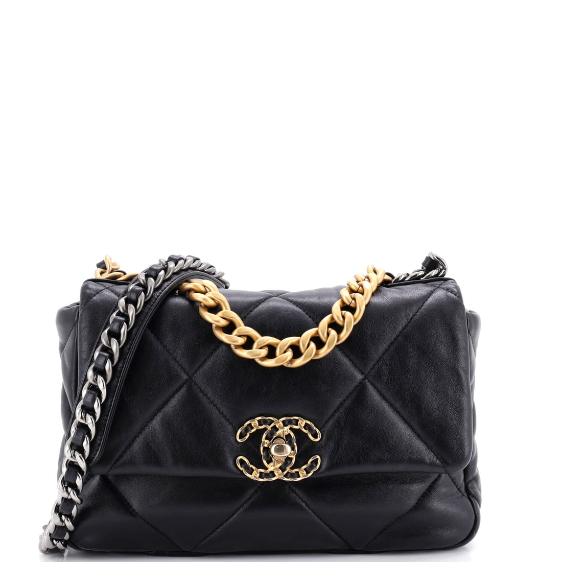 Chanel 19 Flap Bag Quilted Stitched Lambskin (1 of 7)