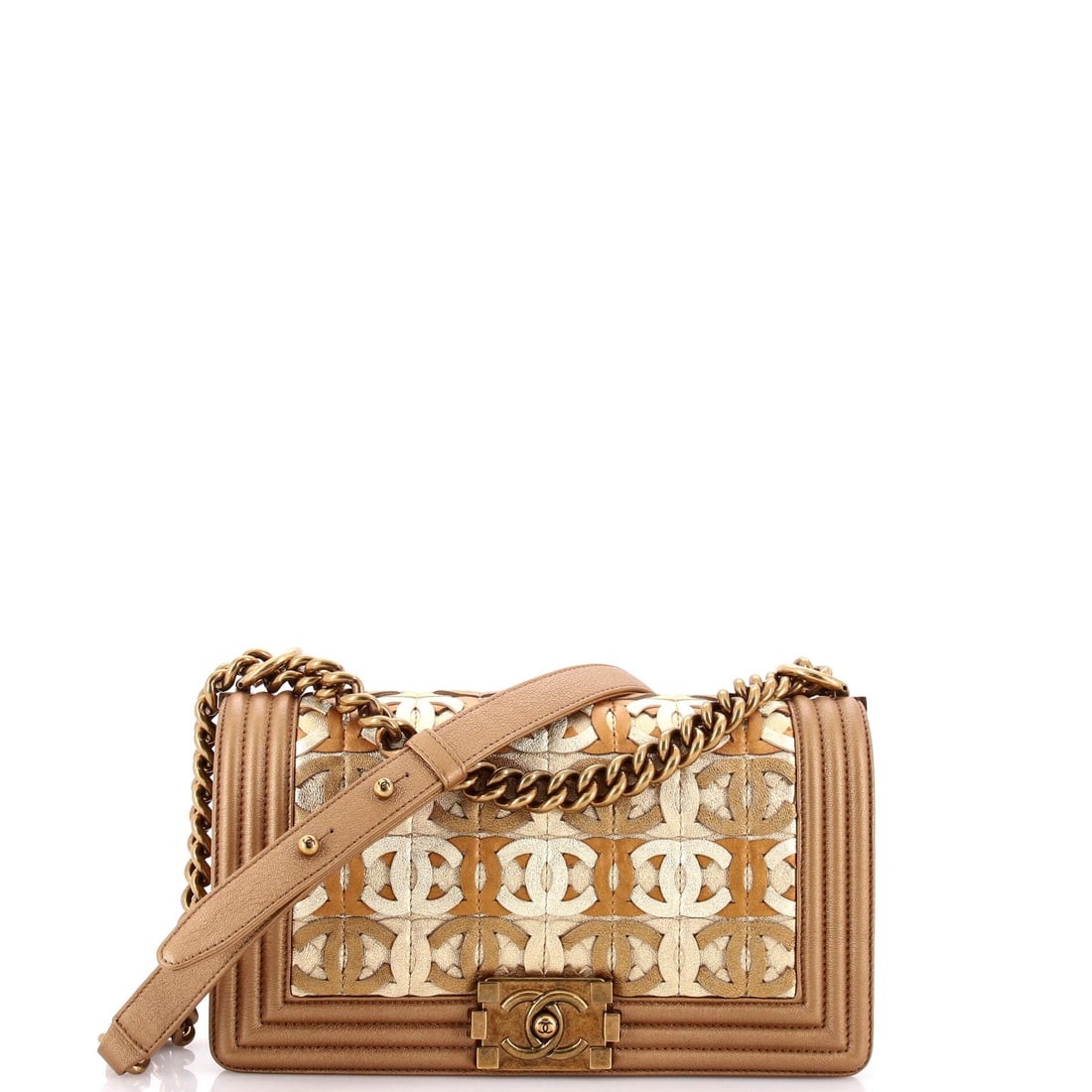 Chanel Boy Flap Bag Woven Leather (1 of 7)
