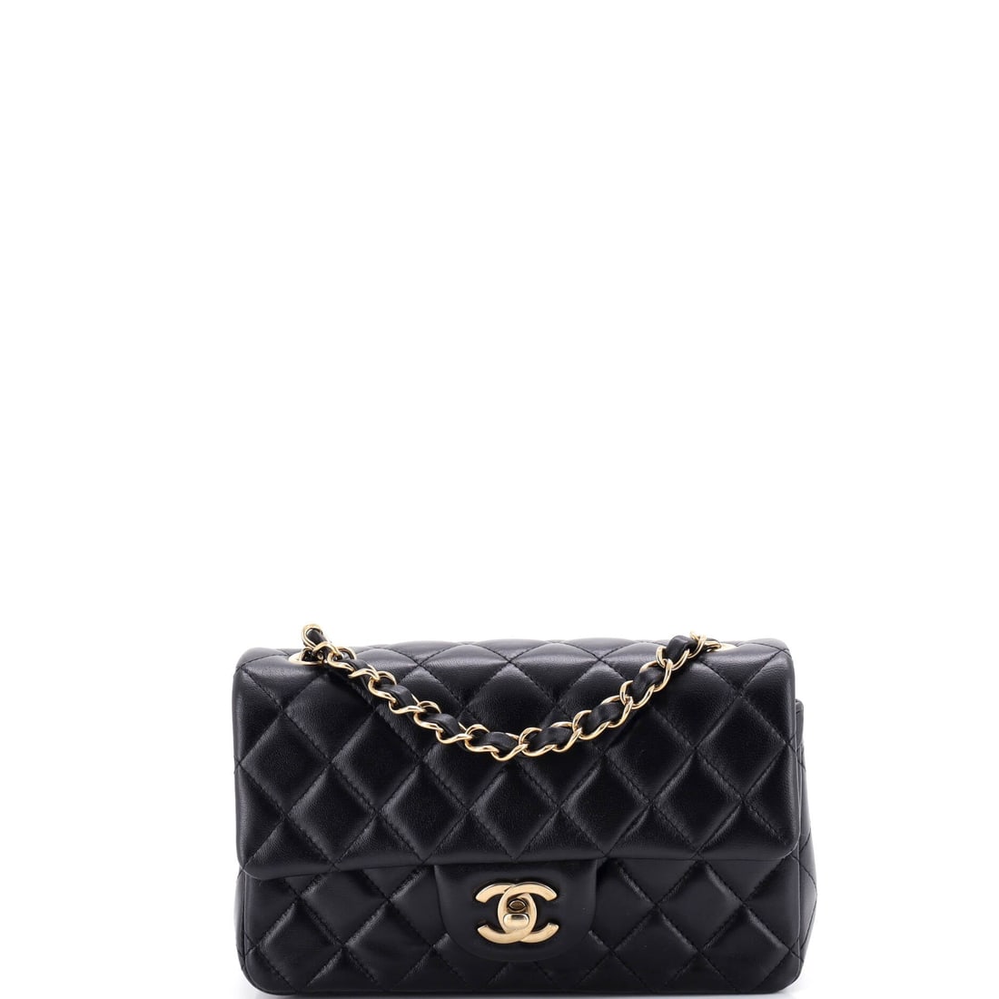 Chanel Classic Single Flap Bag Quilted Lambskin: Quilted lambskin at 8 in across gives the flap a slightly wider face, and the 5 in height keeps it balanced rather than squat. The 2.5 in gusset holds daily contents, while the 23 in strap drop