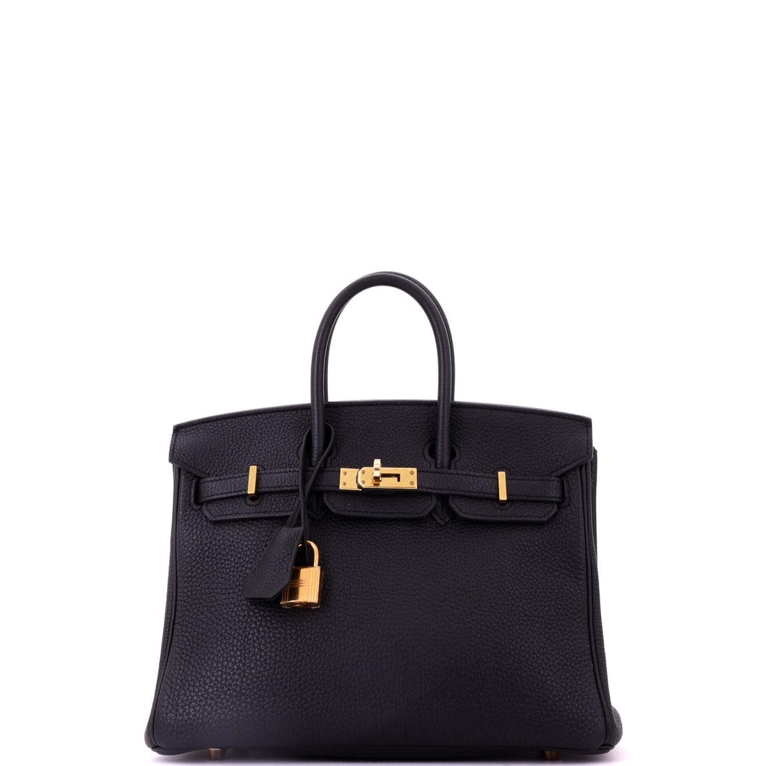 Hermes Birkin Handbag Black Togo with Rose Gold Hardware: Rose gold hardware on black Togo is a limited-run combination, and the pink cast against black is unmistakable once you have seen it in person. The rest is textbook Birkin construction - four base stu