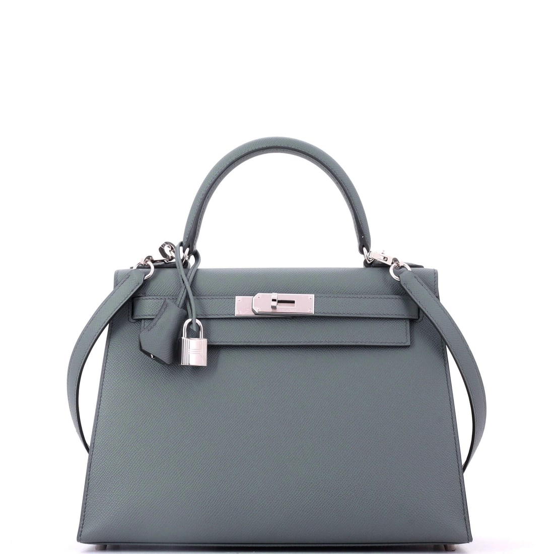 Hermes Kelly Handbag Green Epsom with Palladium Hardware: Green Epsom with palladium hardware puts a color Hermes is known for against its most structured calfskin, and the cool plating keeps the green sharp rather than earthy. A Kelly that will not be mista