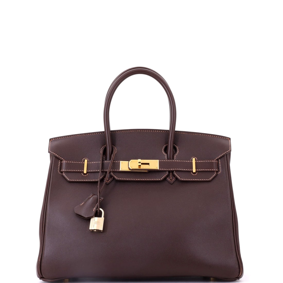 Hermes Birkin Handbag Brown Evercalf with Gold Hardware (1 of 8)