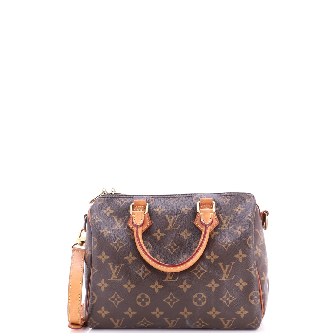 Louis Vuitton Speedy Bandouliere Bag Monogram Canvas: Proportion is the whole reason the 25 keeps its following: at nine and a half inches wide it reads as a handbag rather than a hold-all, and the dome shape stays legible even when the bag is only half 