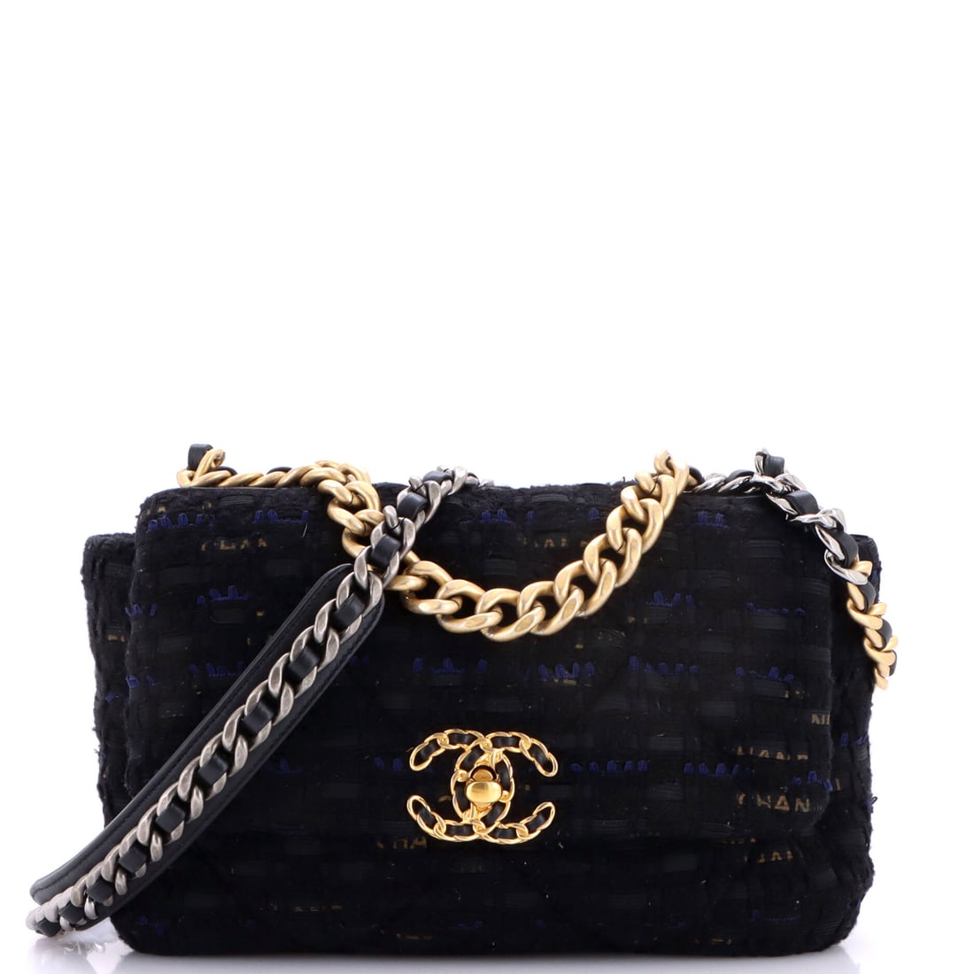 Chanel 19 Flap Bag Quilted Tweed and Ribbon (1 of 7)