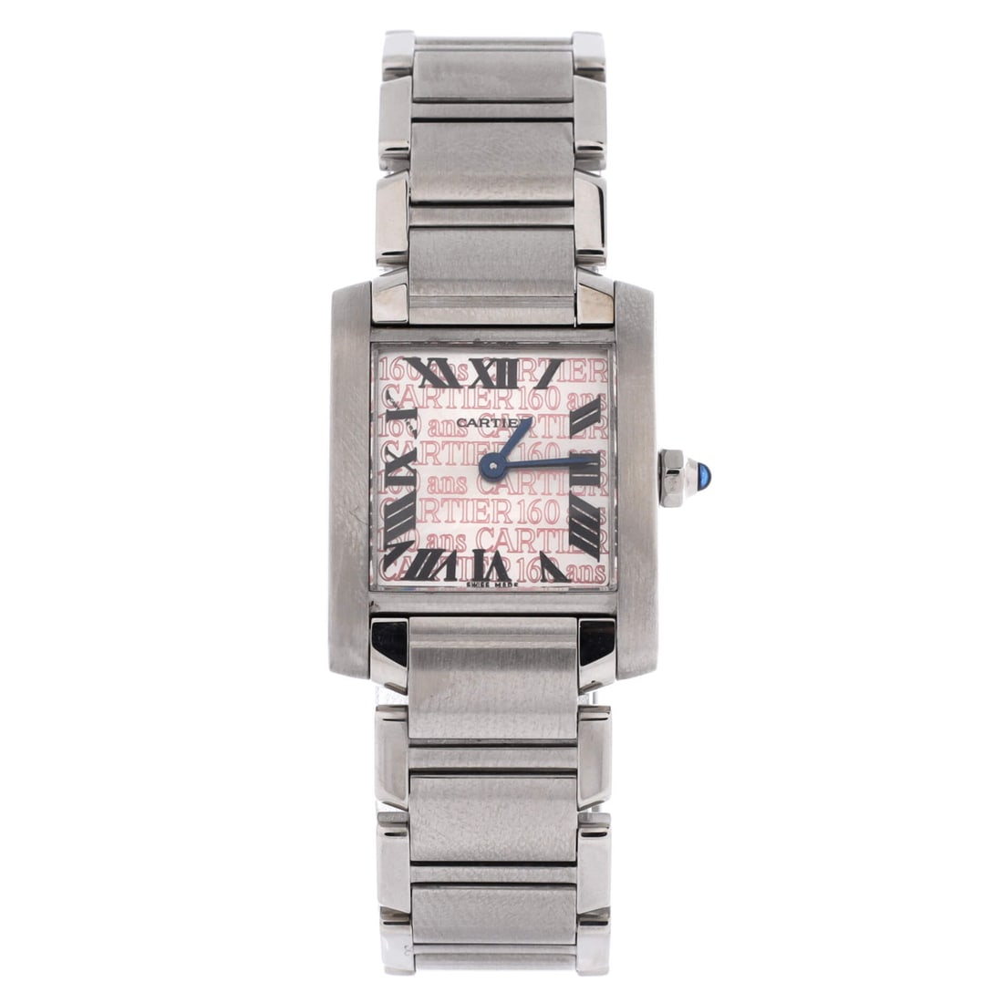 Cartier 160 Limited Edition Tank Francaise Quartz Watch Stainless Steel: Limited to the 160 series, this Tank Francaise arrives in stainless steel with the squared case profile that keeps the model legible across a room. Quartz movement means it is a wristwatch you set and